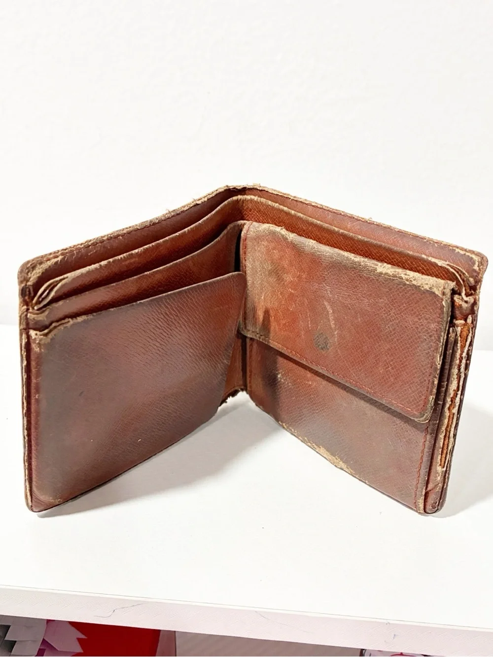 LOUIS VUITTON Monogram Marco Bifold Wallet Brown Leather FLAWED